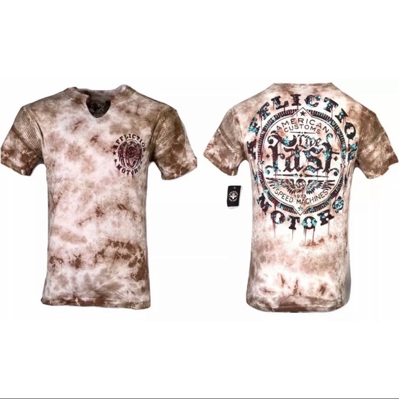 AFFLICTION Mens T-Shirt AC TORQUE RUST Biker - Picture 3 of 8